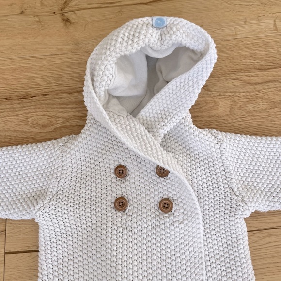 Beba Bean white hooded cardigan 6-12 months - Picture 2 of 5